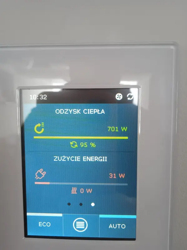 Panel sterowania rekuperacją i klimatyzatorami